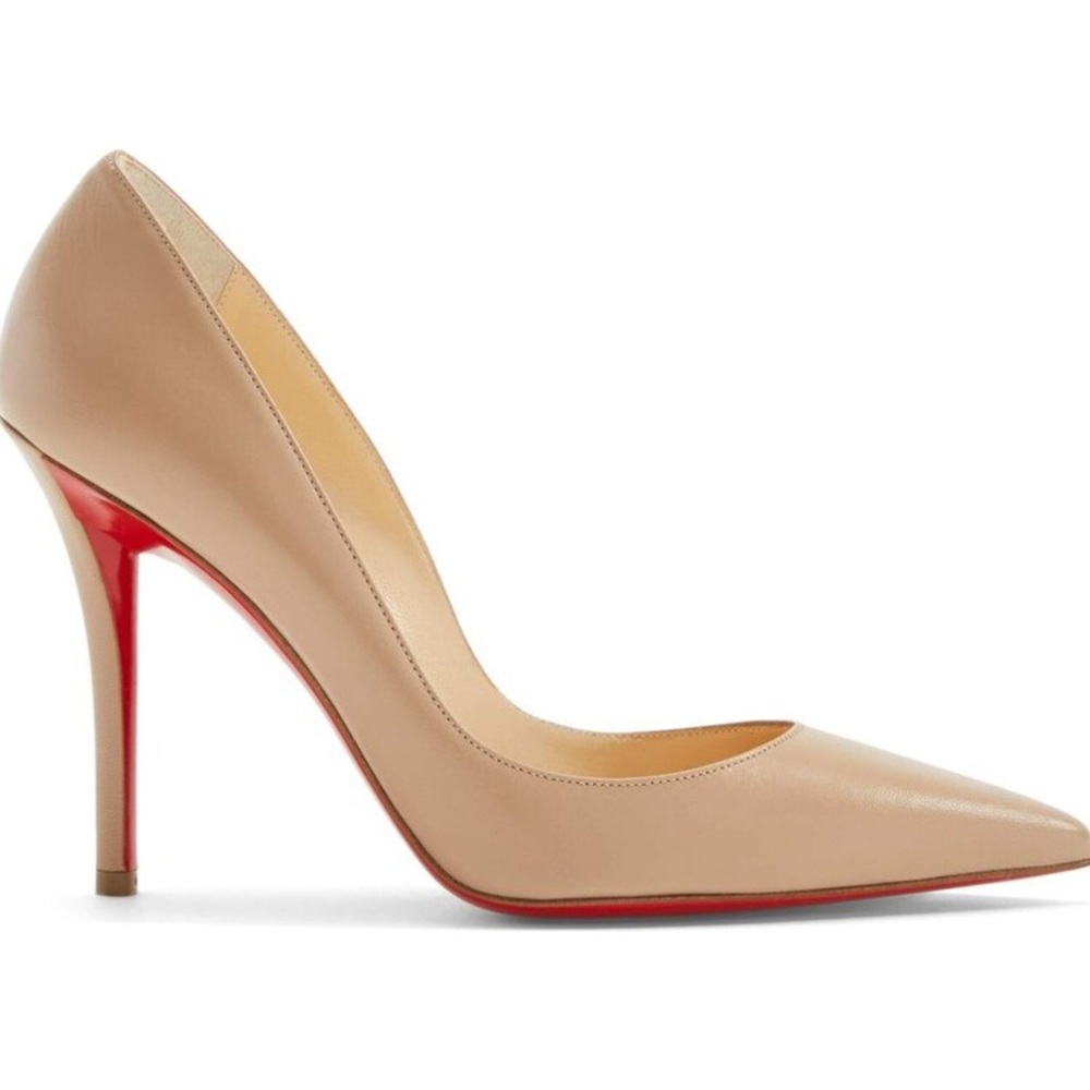 Christian Louboutin Apostrophy 100 38 8B NWT NEW Nude kid leather RETAILS $965+ - Picture 3 of 10